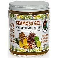 Dr. Sebi Inspired Lalarhikhi Natural Organic Sea Moss Gel Wildcrafted Sea Moss Enhanced with Pineapple, Turmeric, Ginger & Lime for Health and Wellness Support |Packed with Vitamins & Minerals,8 Oz