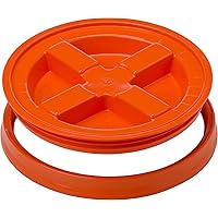 GAMMA2 Gamma Seal Lid - Pet Food Storage Container Lids - Fits 3.5, 5, 6, & 7 Gallon Buckets, Orange, Made in USA