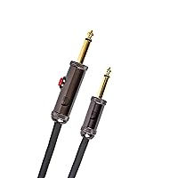 D'Addario Accessories 15' Circuit Breaker Instrument Cable with Latching Cut-Off Switch, Straight Plug, by D'Addario, (PW-AGL-15)