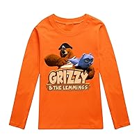 Boys Girls Casual Cute Crew Neck Long Sleeve T-Shirts Classic Lovely Cartoon Graphic Tops Tees for Spring Fall