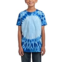 Youth 100% Cotton Short Sleeves Regular Fit Window Tie-Dye T-Shirt
