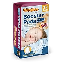 Dimples Booster Pads, Baby Diaper Doubler with Adhesive - Boosts Diaper Absorbency - No More leaks (with Adhesive for Secure Fit) … (22 Count)