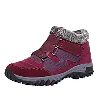 Qiucdzi Womens Winter Snow Boots Warm Fur Lined Anti-Slip Ankle Booties Outdoor Walking Shoes Non-Slip Trekking Shoes…