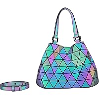 JZ Fashion Geometric Women Handbag Shoulder Bags Luminous Bag Holographic Reflective bag