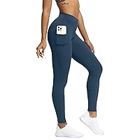 Aoxjox Trinity High Waisted Yoga Pants with Pockets for Women Tummy Control Cross-Waist Crossover Workout Leggings