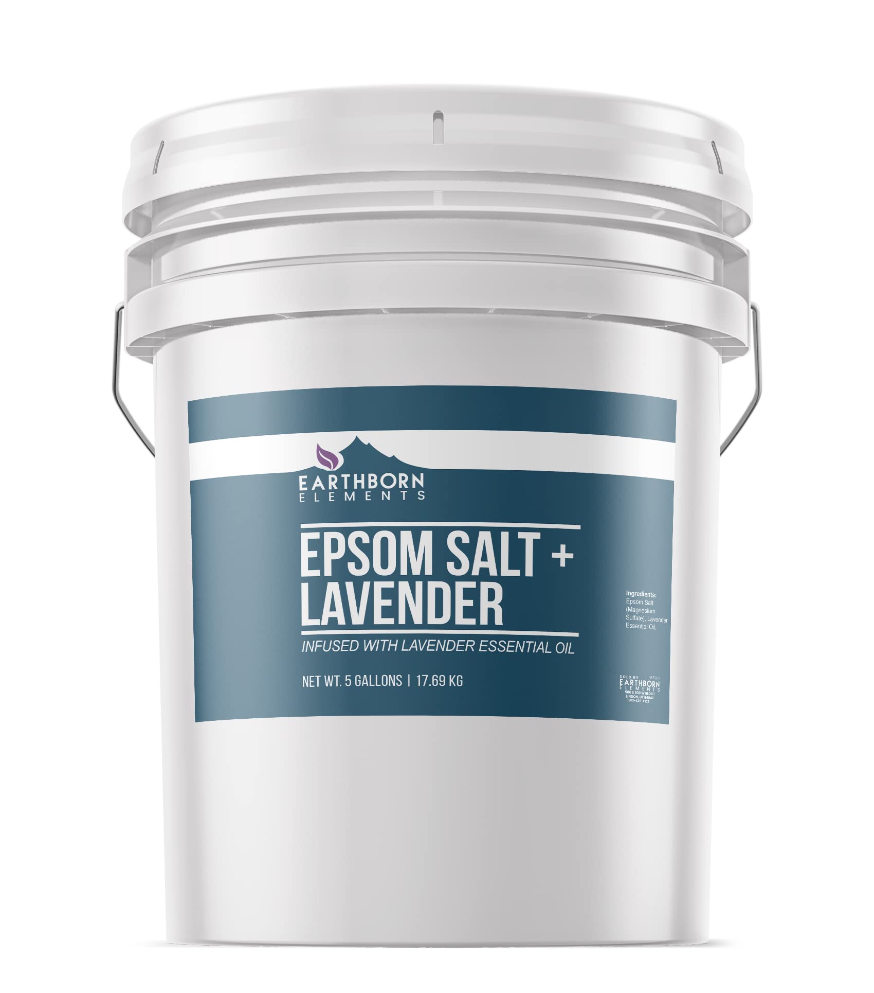Earthborn Elements Lavender Epsom Salt & Epsom Salt Bundle (5 Gallons Each), Bulk Sizes, Pure & Undiluted, Soak & Clean