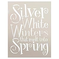 Silver White Winters Melt Into Spring Stencil by StudioR12 | Reusable Mylar Template | Paint Wood Signs | Craft Rustic Christmas Holiday Home Decor | DIY Sound of Music Lyric Select Size (10