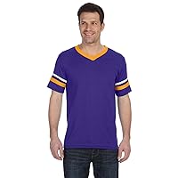 Augusta Sportswear Men's Large Sleeve Stripe Jersey, Purple/Gold/White