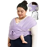 Konny Baby Carrier Elastech Carrier Wrap, Easy to Wear and Wrap Baby Sling, Baby Wrap Carrier, Perfect Essentials Cloths for Newborn Babies up to 44 lbs, (Lavender, 3XL)