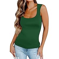 Summer Outfits for Women, Womens Clothes Square Neck Tank Top Western Outfit Tops 2024 Shelf Bra Camisole, S, XXL