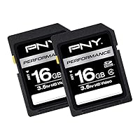 PNY 16GB 2-Pack Performance Class 4 SD Card – (P-SDHC16G4X2-GE)