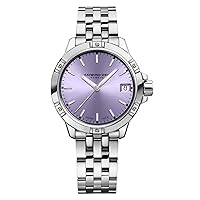 RAYMOND WEIL Tango Classic Women's Watch, Quartz, Lavender Dial, Indexes, Stainless Steel Bracelet, 30mm (Model: 5960-ST-46001)