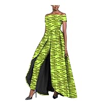 African Dresses for Women 2 Piece Suit Print Maxi Dress+ Ankara Pants Set Dashiki Outfit Outwear