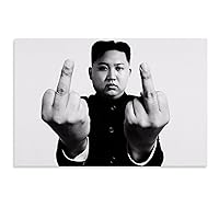 GUOHGHUY Kim Jong Un Celebrity Portrait Poster Funny Art Poster (1) Canvas Poster Wall Art Decor Print Picture Paintings for Living Room Bedroom Decoration Unframe-style 12x08inch(30x20cm)