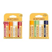 Burt's Bees Lip Balm Easter Basket Stuffers - Pink Grapefruit, Mango, Coconut & Pear, Pomegranate and Beeswax, Cucumber Mint, Coconut and Pear, Vanilla Bean Packs, 4 Tubes Each, 0.15 oz