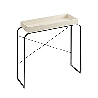 Furniture of America Ilia 33 inch Modern Narrow Console Table with Tray Top and Metal Legs for Living Room, Entryway, Hallway, Office, Corridor, Cream Weave