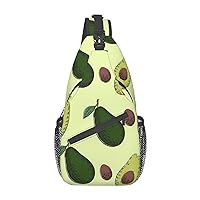 Avocado Fruit Sling Backpack, Multipurpose Travel Hiking Daypack Rope Crossbody Shoulder Bag
