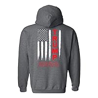 Trenz Shirt Company Patriotic American Flag Trump Flag Adult Hooded Sweatshirt