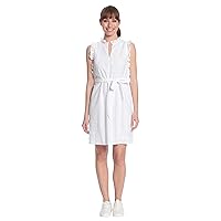 Maggy London Women's Ruffle Neck and Armhole Dress with Waist Tie