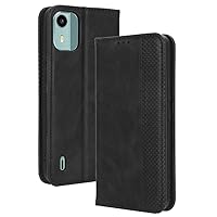 for Nokia C110 N156DL Wallet Case, Nokia C110 Case, N156DL Case, PU Leather Flip Book Style Cover Kickstand Card Holder Slots Protective Magnetic Phone Case for Nokia C110 N156DL Black