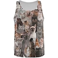 Crazy Cat All Over Adult Tank Top