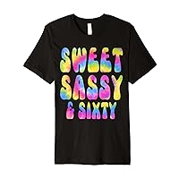 Sweet Sassy And Sixty 60th Birthday Tie Dye 60 Years Old Premium T-Shirt