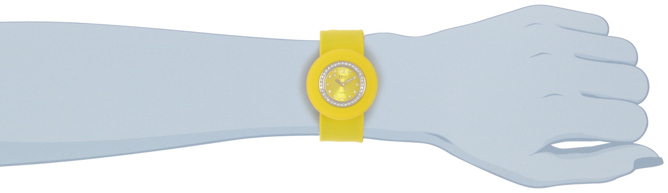 TKO Orlogi Women's Mini Crystal Slap Watch with Silicone Rubber Bracelet