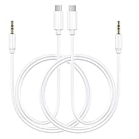 Aux Cord for iPhone 15, [MFi Certified] 2 Pack Type C to 3.5 mm Headphone Jack Adapter for Car Stereo Compatible for iPhone 15/15 Plus/15 Pro/15 Pro Max to Car Home Stereo Speaker Headphone