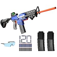 Toy Gun Automatic Sniper Rifle for Nerf Guns Bullets -3 Modes Burst Electric Toy Foam Blaster with 120 Darts, 2 Magazines, Toys for 8-12 Year Old Boys Adults, Birthday Xmas Gift for Kids Age 8+