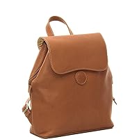 Flap-Over Button Backpack, Saddle, One Size