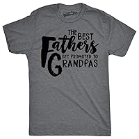Mens Best Fathers Get Promoted to Grandpas Funny Family Relationship T Shirt