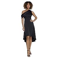Maggy London Heavy Charmeuse One Shoulder High Low Cocktail Dresses for Women