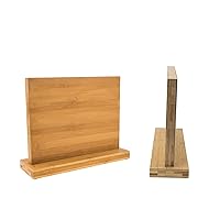 Knife Block Magnetic Universal Knives Holder Double Side Cutlery Display Natural Bamboo Knife Block Enjoy Safe & Bristle Free