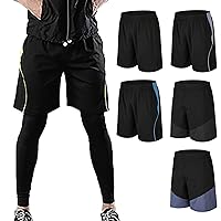 Athletic Shorts for Men Multipack Workout Basketball 5 Pack Shorts Football Exercise Training Running Gym Pants