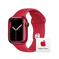 Apple Watch Series 7 [GPS 41mm] Smart Watch w/ (Product) RED Aluminum Case with (Product) RED Sport Band. Fitness Tracker, Blood Oxygen & ECG Apps, Always-On Retina Display, Water Resistant AppleCare