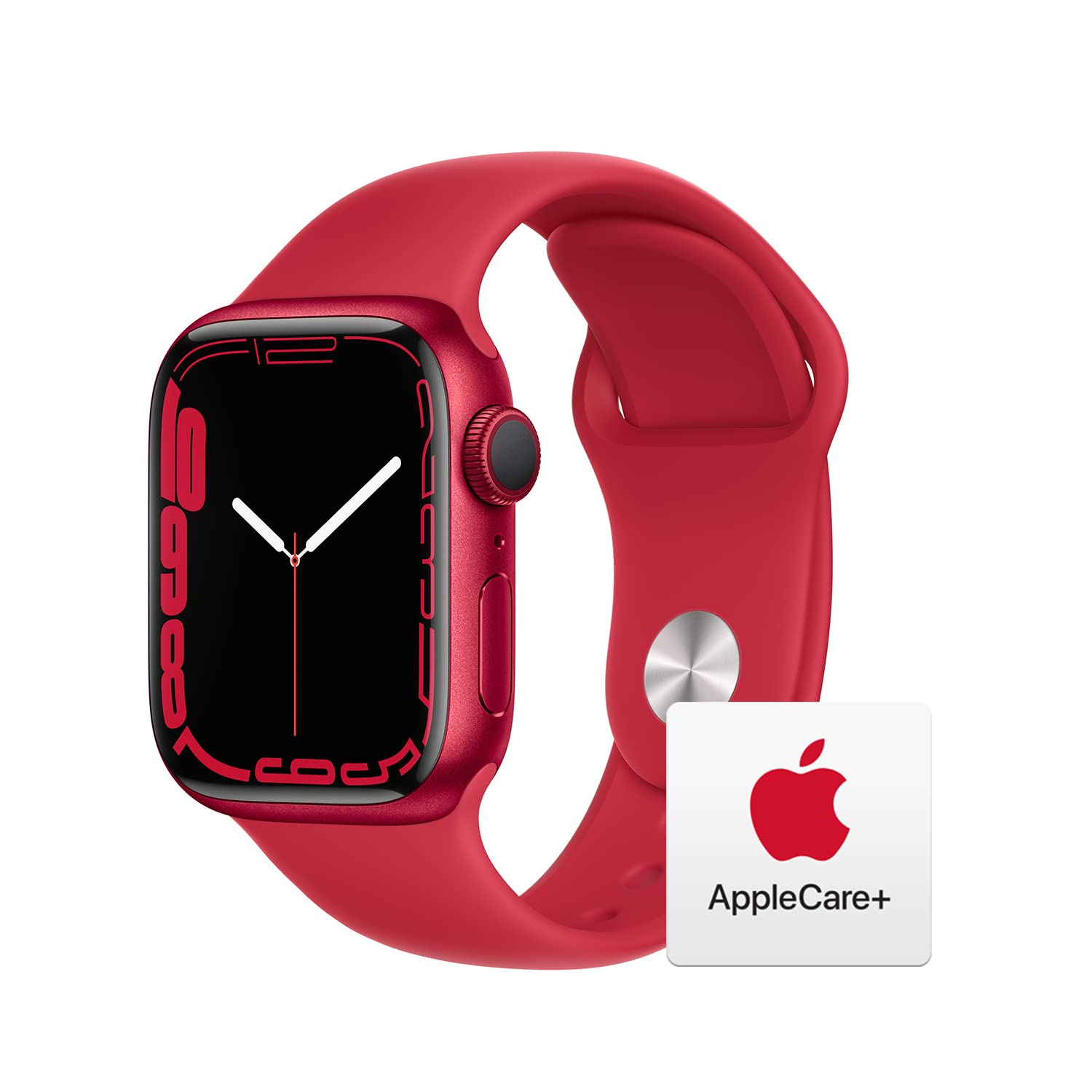 Apple Watch Series 7 [GPS 41mm] Smart Watch w/ (Product) RED Aluminum Case with (Product) RED Sport Band. Fitness Tracker, Blood Oxygen & ECG Apps, Always-On Retina Display, Water Resistant AppleCare