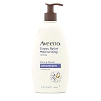 Stress Relief Moisturizing Body Lotion with Lavender Scent, Natural Oatmeal to Calm & Relax, Non-Greasy Daily Stress Relief Lotion, 18 fl. oz