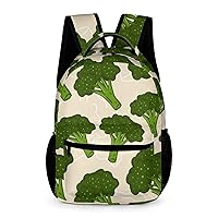 Green Broccoli Travel Backpack Cute Laptop Bag Aesthetic Campus Backpack Casual Daypack
