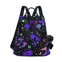 ALAZA Mushrooms Alchemy Backpack Purse for Women Anti Theft Fashion Back Pack Shoulder Bag