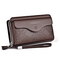High Degree PU leather Wallet for Men Business Purse Unisex Clutch (brown1)