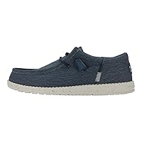 Hey Dude Men's Wally Funk Stretch Canvas Blue Size 9 | Men’s Shoes | Men's Slip-on Loafers | Comfortable & Light-Weight