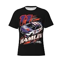 Denny Hamlin 11 Men's T-Shirt Crewneck T-Shirt Tight Sport Short Sleeve Classic Printing Performance