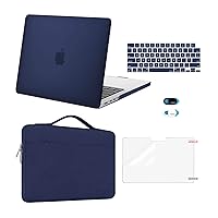 MOSISO Compatible with MacBook Pro 14 inch Case 2024 2023 2022 2021 Release M3 A2918 A2992 M2 A2779 M1 A2442, Plastic Hard Case&Sleeve Bag&Keyboard Skin&Webcam Cover&Screen Protector, Navy Blue