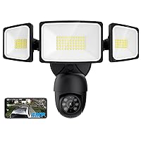 Onforu Floodlight Camera Outdoor, 2K Smart Home Security Camera, Al Detection & Auto Tracking with 340° Pan and Tilt, 55W 5500LM Flood Light Cam Wired, Color Night Vision, 2-Way Audio, WiFi/Cloud/SD