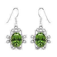 Multi Choice Oval Shape Gemstone 925 Sterling Silver Filigree Solitaire Earring