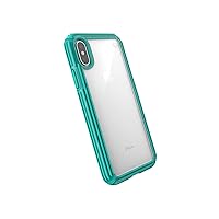 Speck Products Presidio V-Grip iPhone Xs/iPhone X Case, Clear/Caribbean Blue (120256-7731)