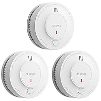 X-Sense Smoke Alarm, 10-Year Battery Fire Alarm Smoke Detector with LED Indicator & Silence Button, SD2J0AX, 3-Pack