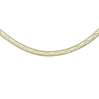 CARISSIMA 9ct Yellow Gold Diamond Cut Wave Herringbone Necklace of 41cm, Yellow Gold, Diamond
