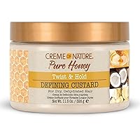 Creme of Nature Defining Custard, Pure Honey, Coconut Oil and Shea Butter Formula, Twist & Hold, 11.5 Oz