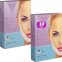 V Shaped Slimming Face Mask Double Chin Reducer V Line Lifting Mask Neck Lift Tape Face Slimmer Patch Chin Strap For Women Jawline Sculptor For Firming and Tightening Skin 5 and 10 Masks Bundle